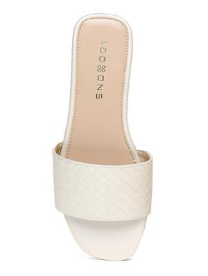 silver pu slip on sandals - 16129836 - Standard Image - 4