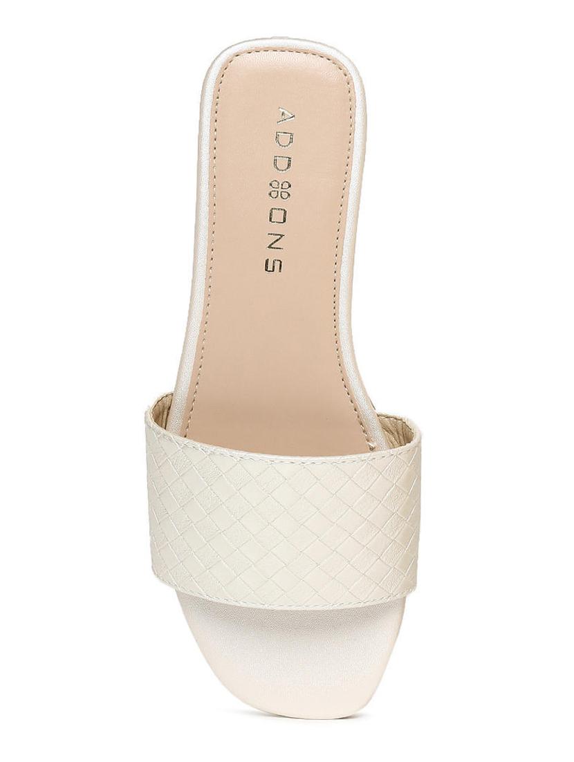 silver pu slip on sandals - 16129836 - Zoom Image - 4
