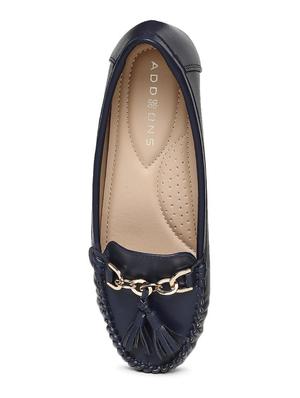 navy pu slip on loafers - 16130019 - Standard Image - 4