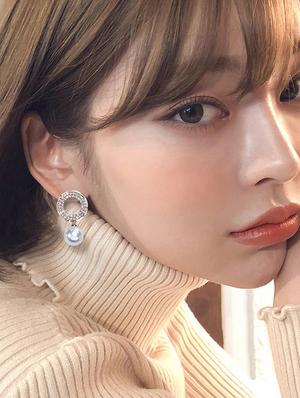 gold zinc drop earring - 16131812 - Standard Image - 4