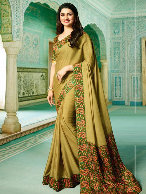Paisley printed saree with blouse - 16134087 - Very Small Image - 1