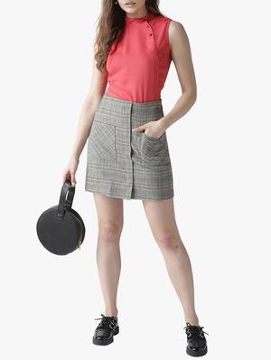 mock neck button detail top - 16134487 - Standard Image - 4