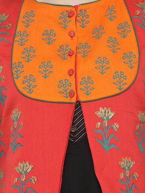 floral block printed jacket - 16134887 - Standard Image - 4