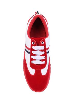 red suede lace up sneakers - 16134936 - Standard Image - 4