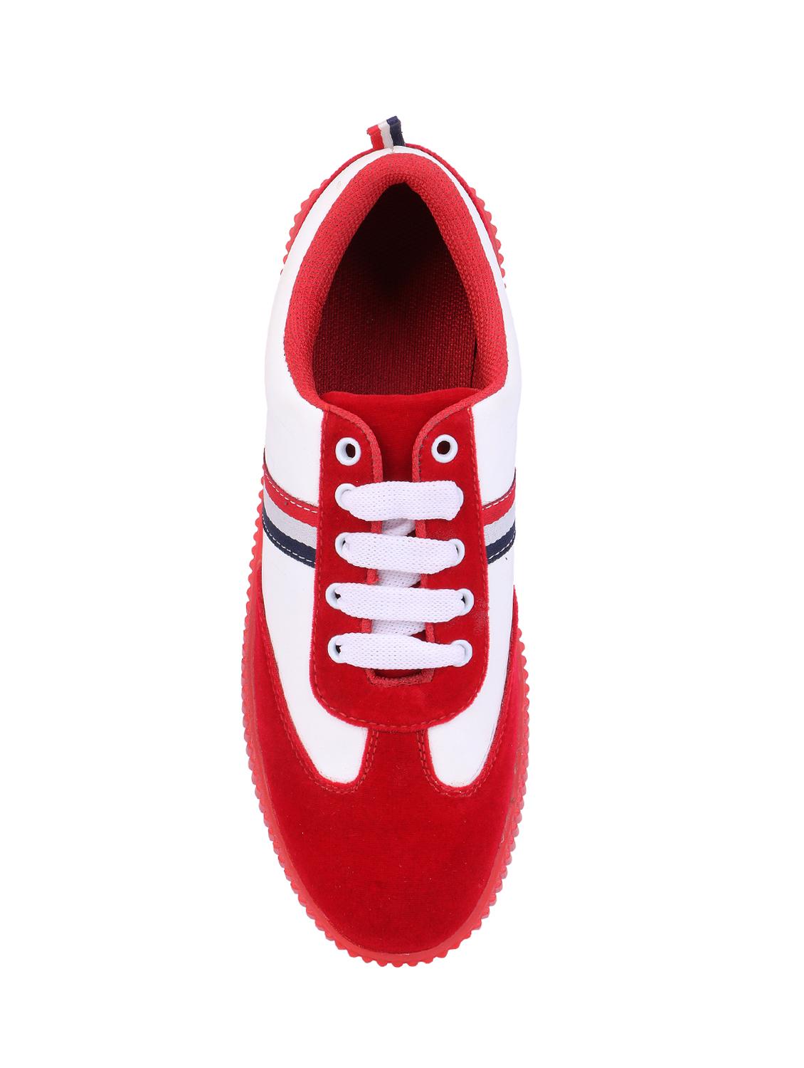 red suede lace up sneakers - 16134936 - Zoom Image - 4