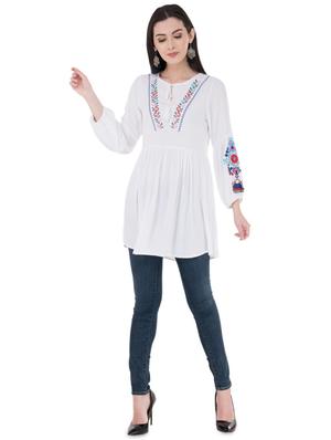 embroidered gathered top - 16134997 - Standard Image - 4