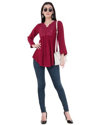 gather detail embroidered tunic - 16135001 - Standard Image - 4