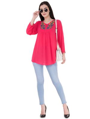 gather detail embroidered tunic - 16135007 - Standard Image - 4