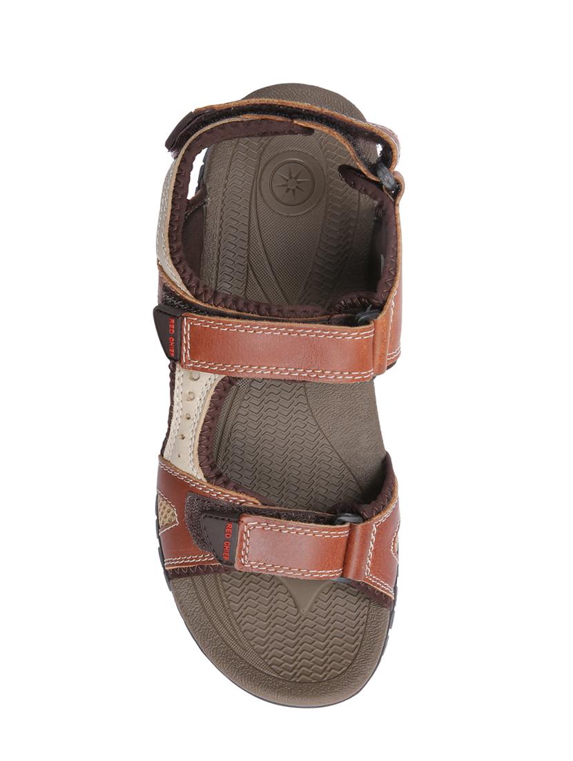 brown leather slip on floaters - 16135011 - Zoom Image - 4