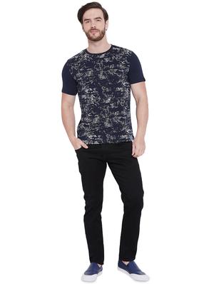 navy blue front print t-shirt - 16135622 - Standard Image - 4