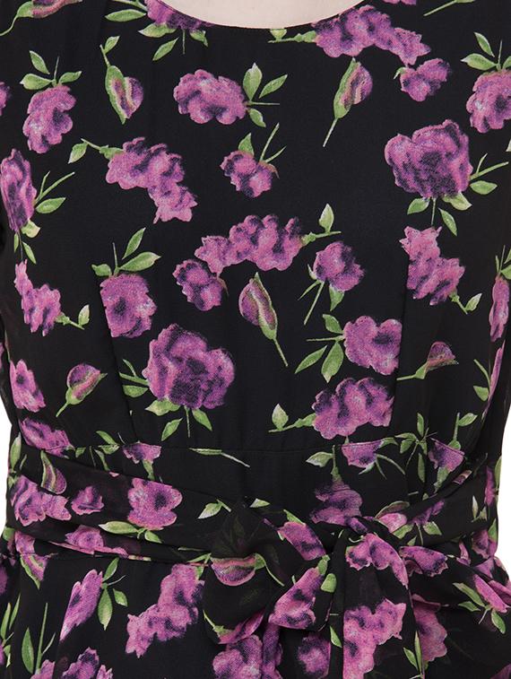 bow tie floral asymmetric dress - 16135674 - Zoom Image - 4