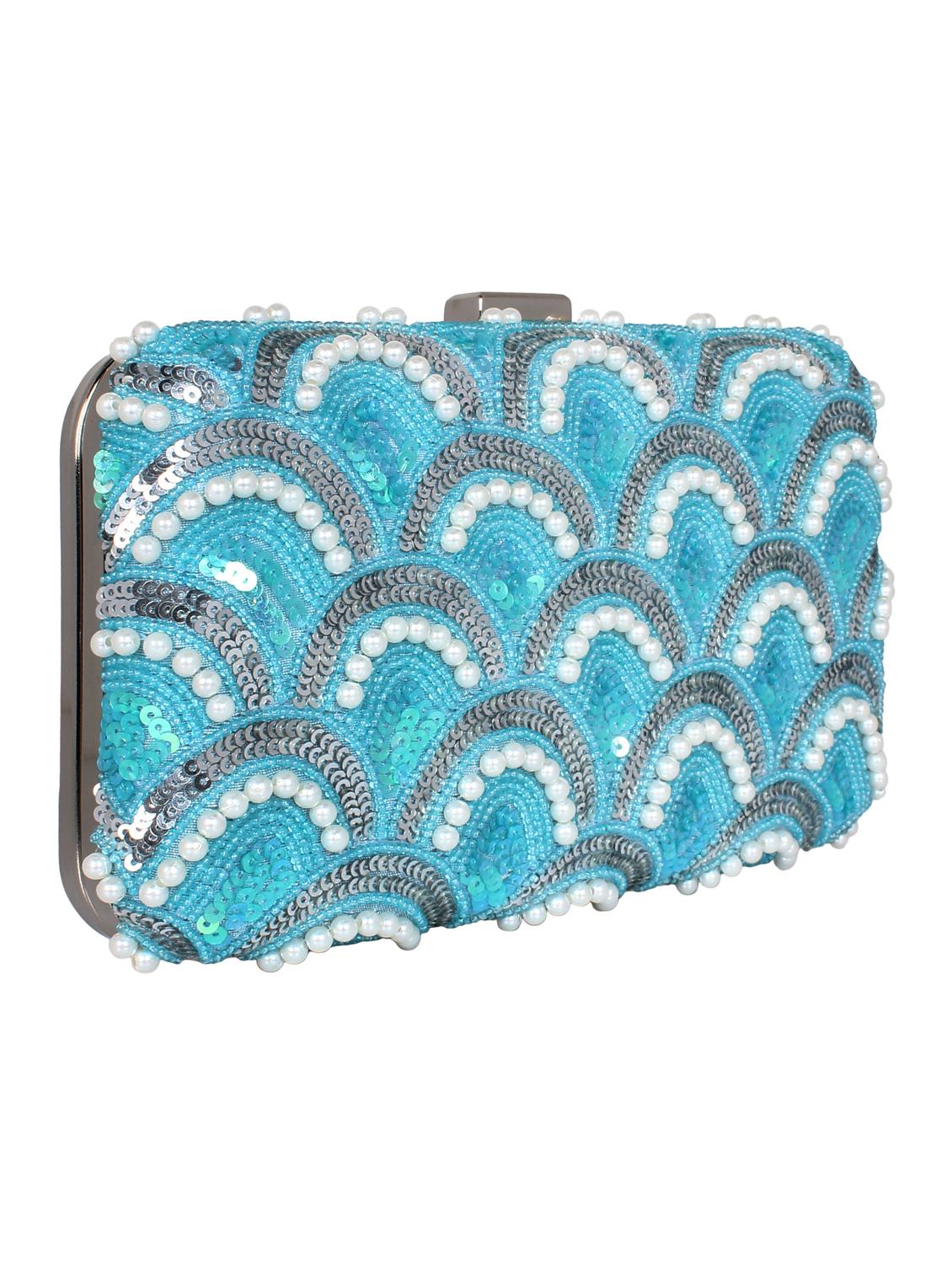 blue metal box clutch - 16136476 - Zoom Image - 4