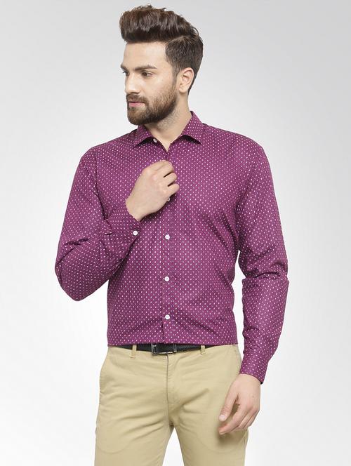 purple printed casual shirt - 16136493 - Very Small Image - 1
