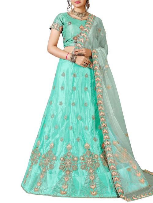 Embroidered a-line lehenga - 16136515 - Standard Image - 1