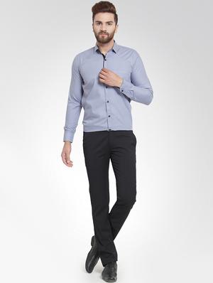 grey solid formal shirt - 16137212 - Standard Image - 4