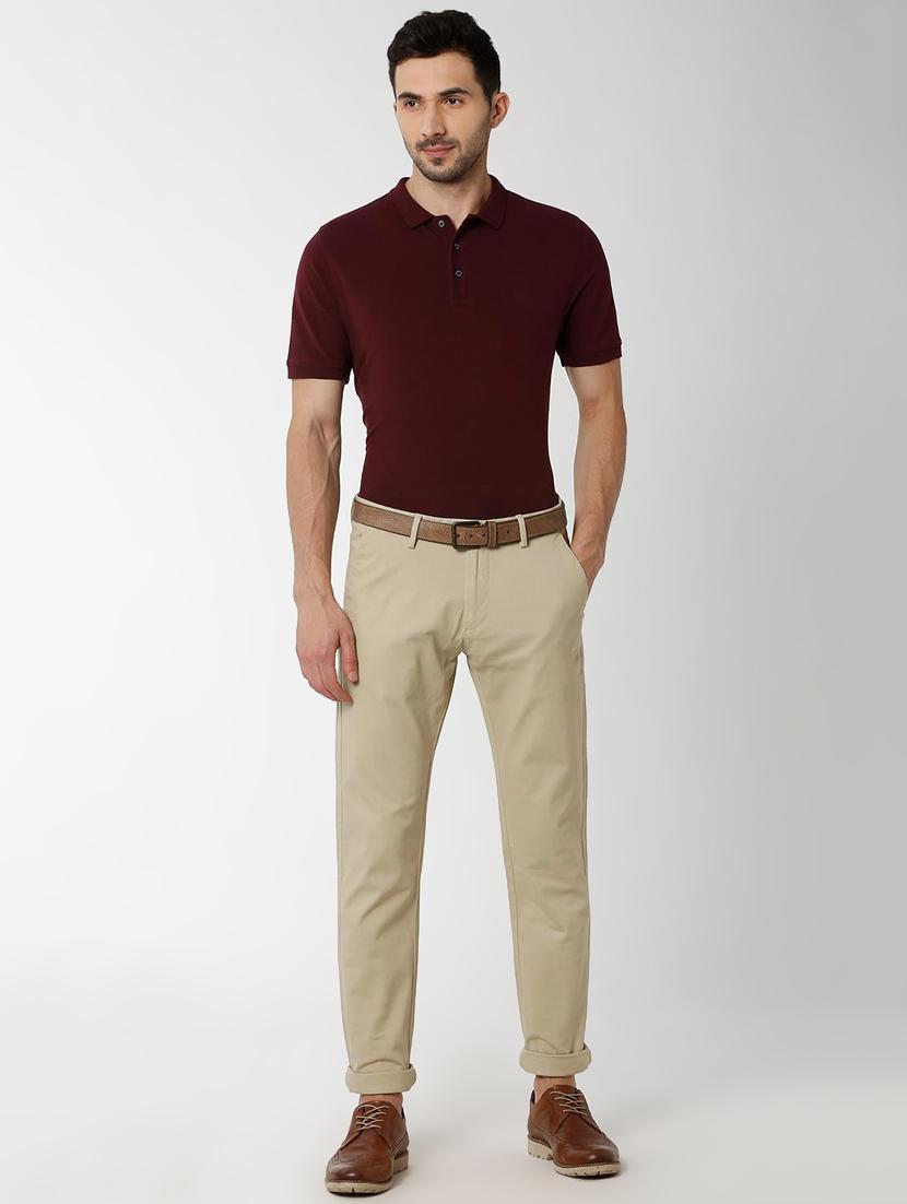 beige solid chinos - 16137403 - Zoom Image - 4