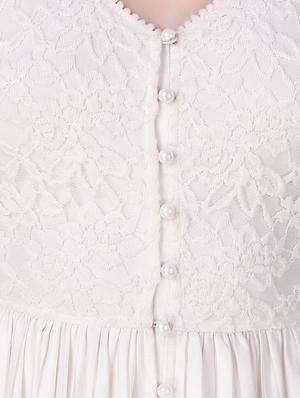 floral lace button up maxi dress - 16137583 - Standard Image - 4