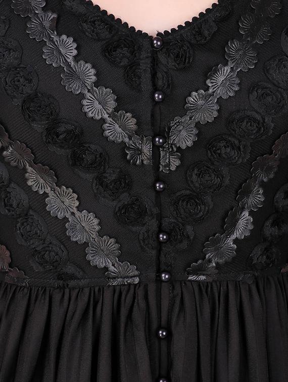 floral laced button up maxi dress - 16137585 - Zoom Image - 4