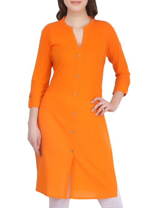 Solid straight kurta - 16138623 - Standard Image - 1