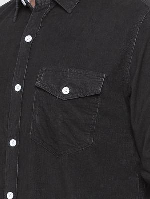 black cotton casual shirt - 16139112 - Standard Image - 4