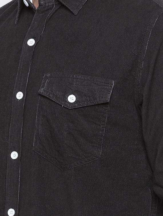 black cotton casual shirt - 16139112 - Zoom Image - 4