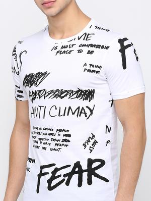 white typographic front print t-shirt - 16139248 - Standard Image - 4