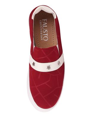 red slip on casual shoes - 16140862 - Standard Image - 4
