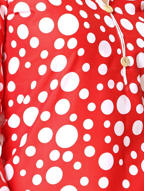 Polka dots straight kurta - 16140902 - Zoom Image - 4