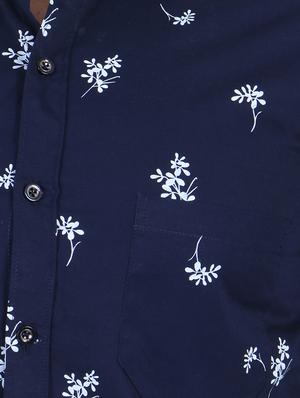 blue floral printed casual shirt - 16141224 - Standard Image - 4