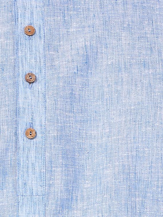 blue khadi asymmetric kurta - 16141819 - Zoom Image - 4