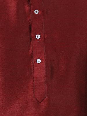 maroon dupion long kurta - 16141826 - Standard Image - 4