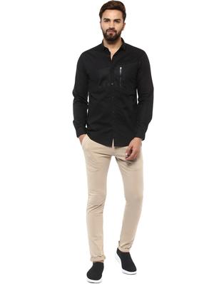 beige solid chinos - 16142204 - Standard Image - 4
