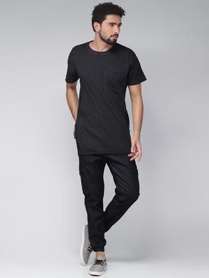black solid pocket t-shirt - 16142301 - Standard Image - 4
