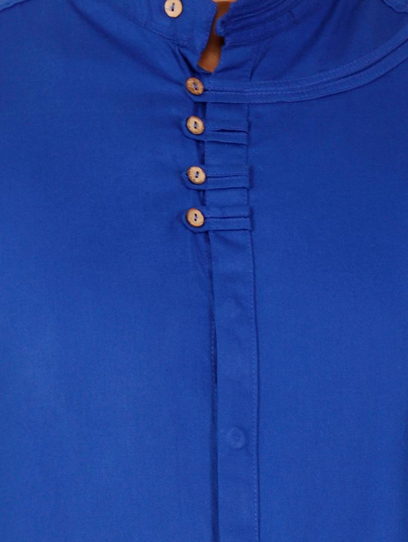 blue solid casual shirt - 16142437 - Zoom Image - 4