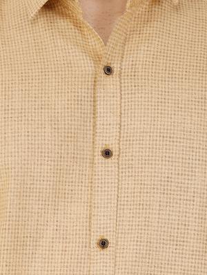beige checkered casual shirt - 16142557 - Standard Image - 4