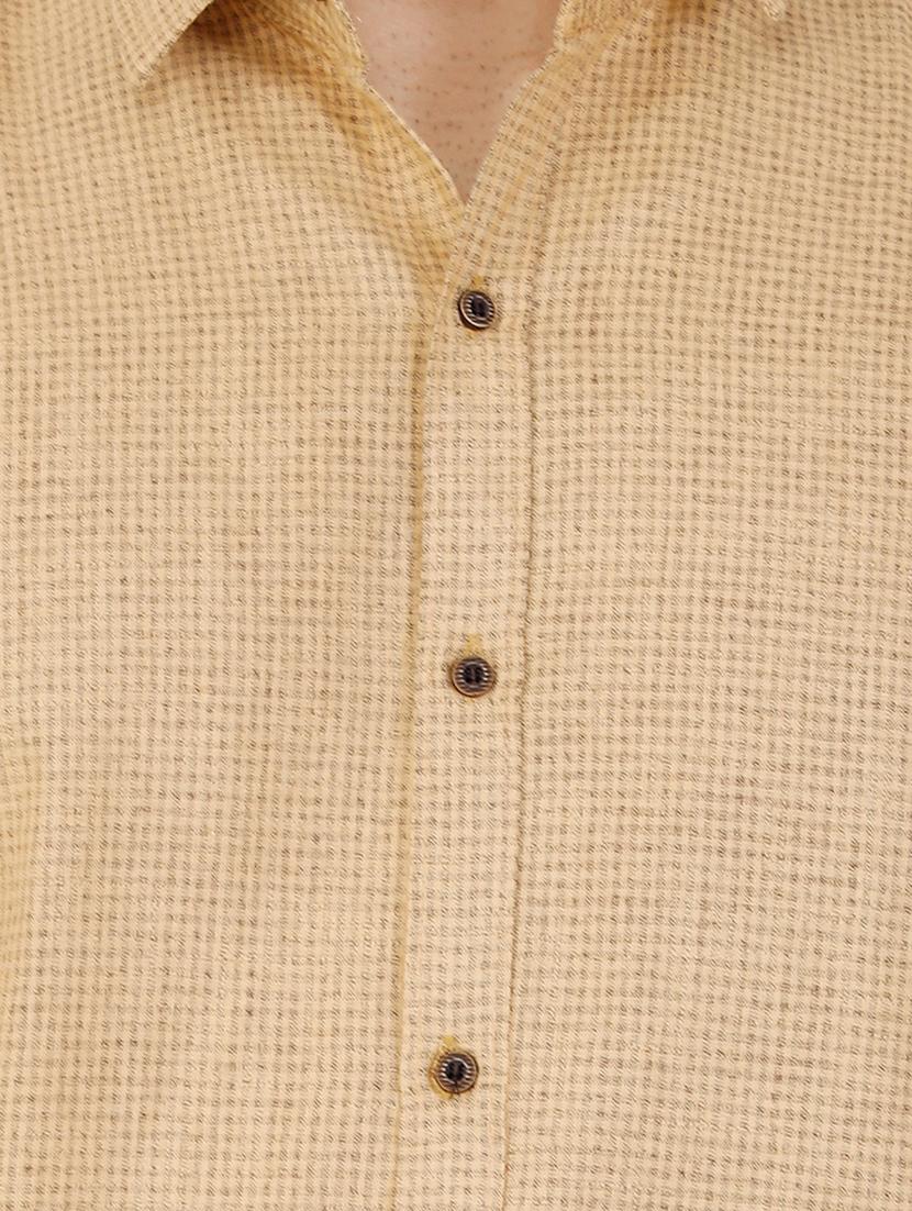 beige checkered casual shirt - 16142557 - Zoom Image - 4