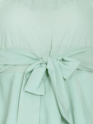 tie front ruffled hem top - 16142779 - Standard Image - 4