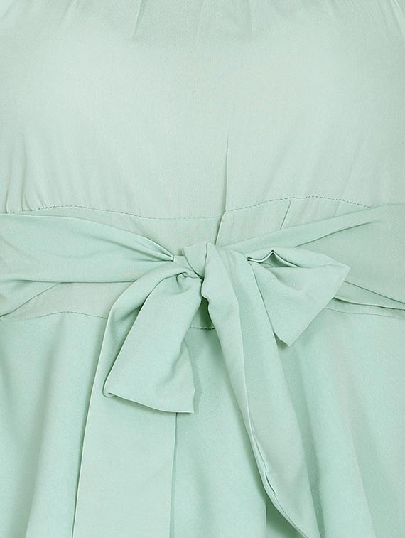 tie front ruffled hem top - 16142779 - Zoom Image - 4