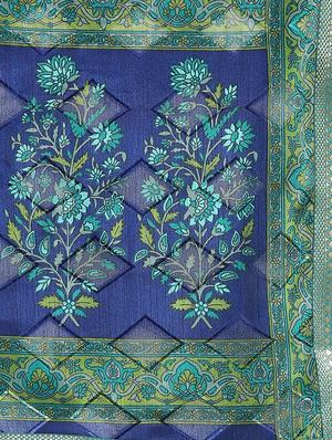 Paisley printed saree with blouse - 16142970 - Standard Image - 4