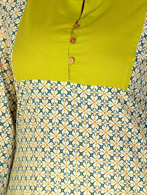 contrast straight kurta - 16143145 - Standard Image - 4