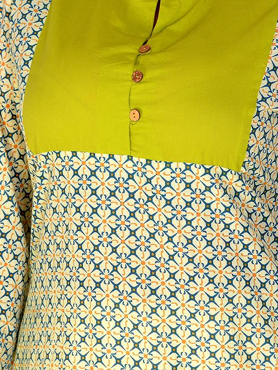 contrast straight kurta - 16143145 - Zoom Image - 4