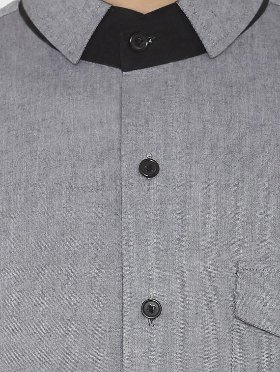 grey cotton casual shirt - 16157226 - Zoom Image - 4