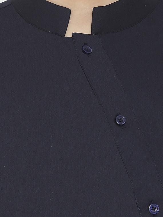 blue solid casual shirt - 16157522 - Zoom Image - 4