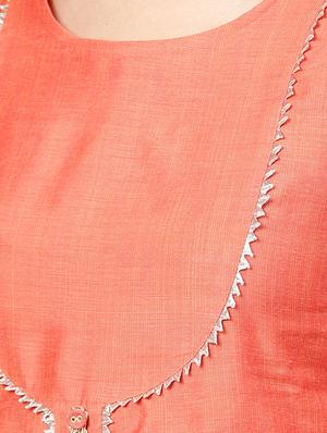 Gota work a-line kurta - 16157645 - Standard Image - 4