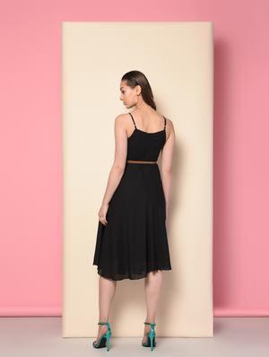 cami neck belted flared dress - 16157851 - Standard Image - 4
