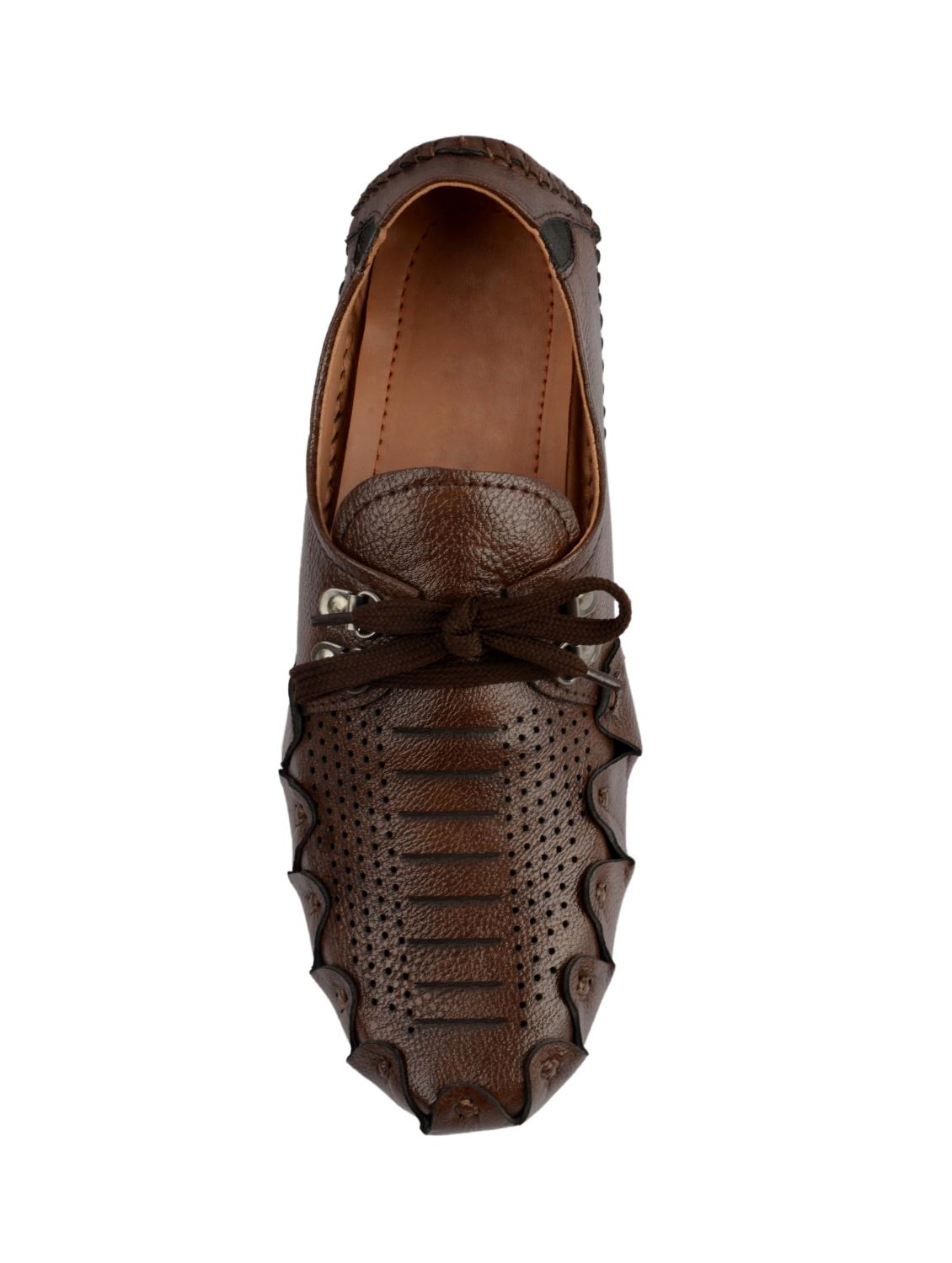 brown leatherette lace up shoes - 16158027 - Zoom Image - 4