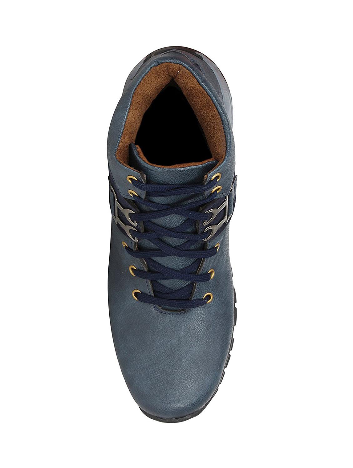 blue leatherette low ankle boots - 16158089 - Zoom Image - 4