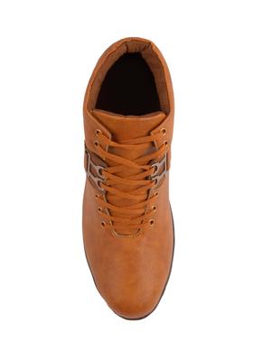 tan leatherette low ankle boots - 16158091 - Standard Image - 4