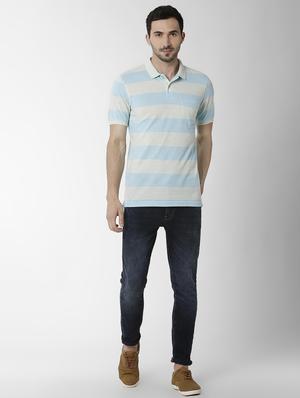 blue striped polo t-shirt - 16158144 - Standard Image - 4