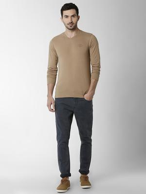 brown solid tshirt - 16158159 - Standard Image - 4
